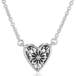 🤍✨Retired PANDORA S 925 ALE Sterling Silver CZ Heart of Winter Pendant Necklace